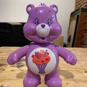 The belly lights up and the arms move up and down